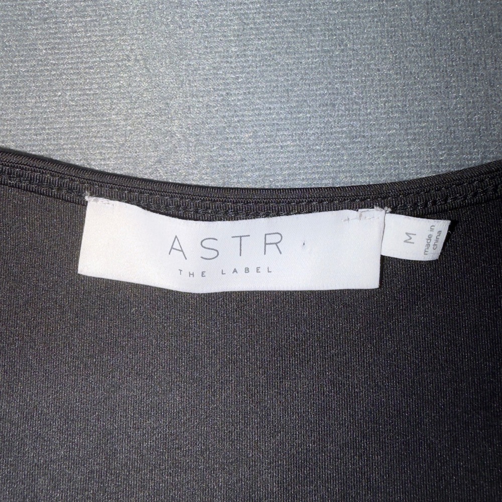 ASTR The Label Black Long Sleeve Ruched Cutout Bodysuit AT17004 Womens Medium - Picture 2 of 6